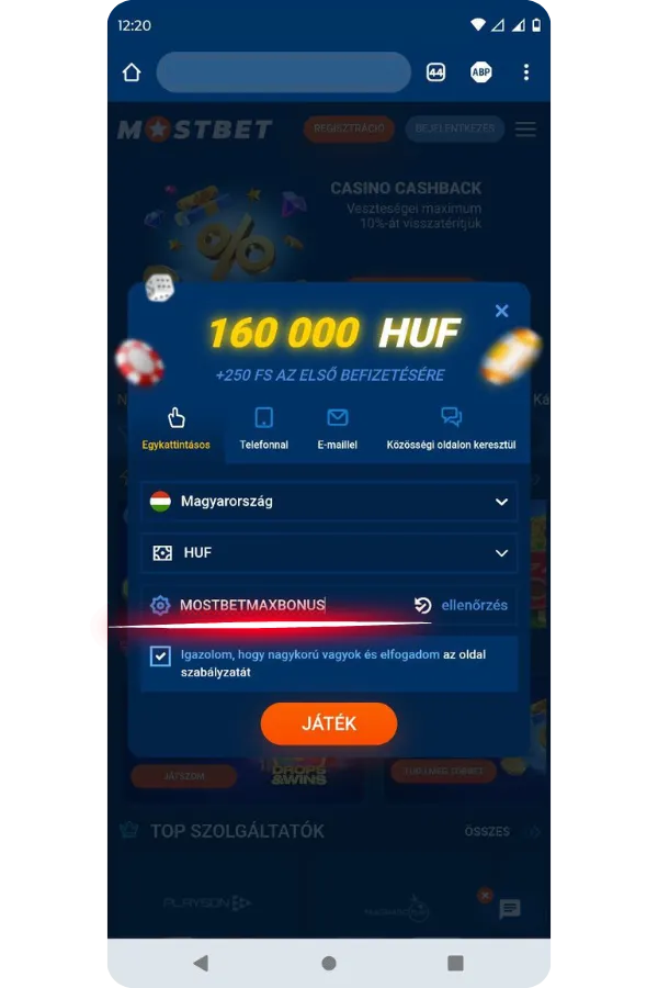 Mostbet regisztráció